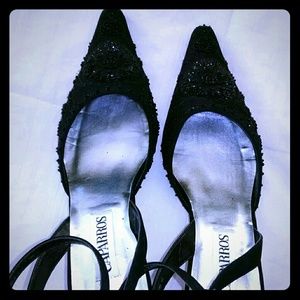 Caparros Black Closed Toe Sequinned Heels 9M
